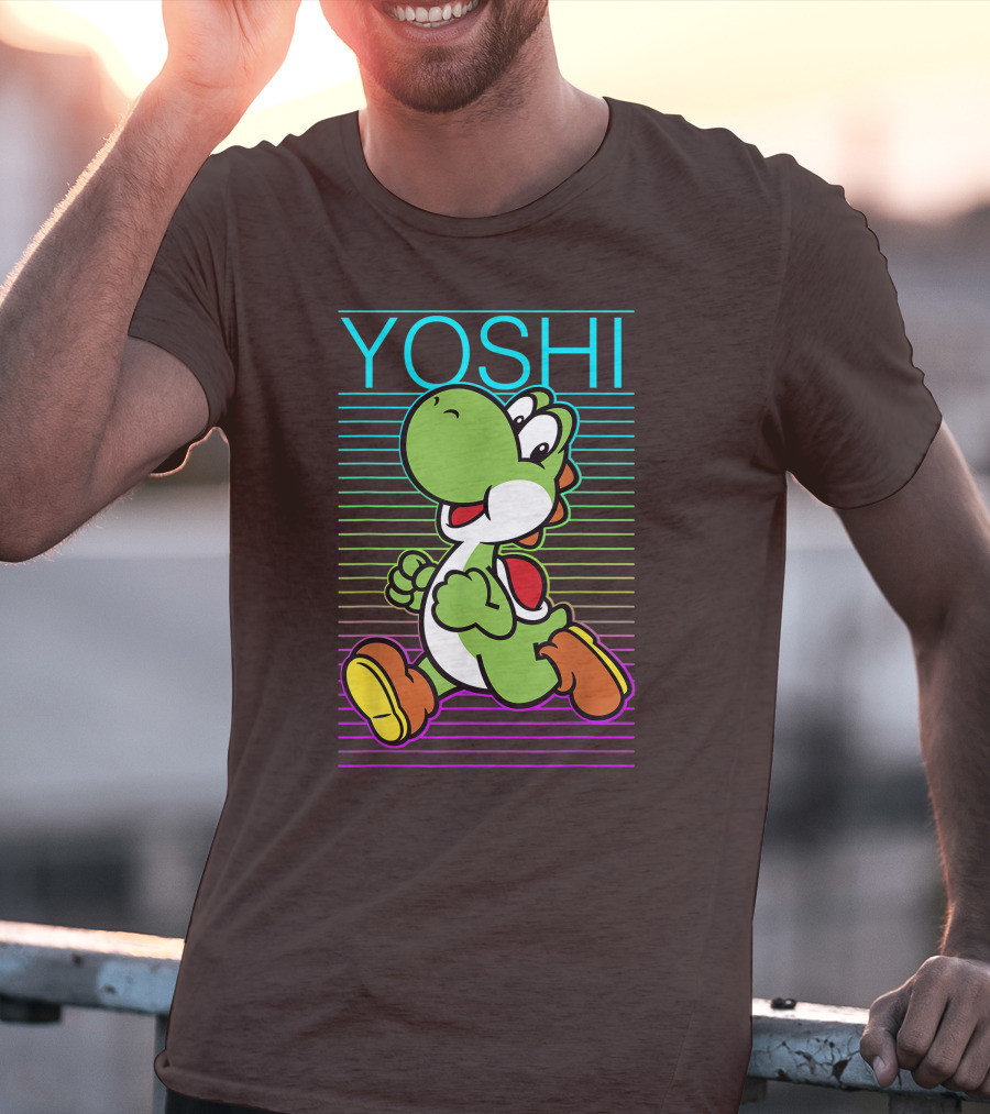 Yoshi Retro Gradient Fade Super Mario T-Shirt