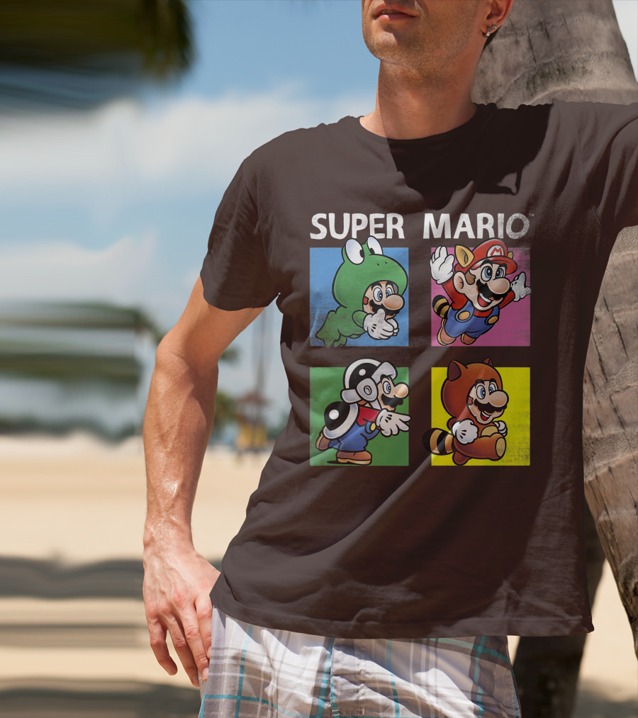 Super Mario Frog Tanooki Hammer Raccoon Costumes T-Shirt