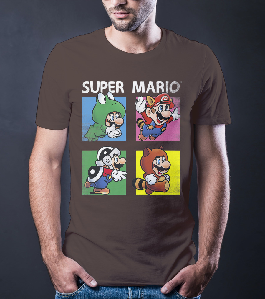 Super Mario Frog Tanooki Hammer Raccoon Costumes T-Shirt