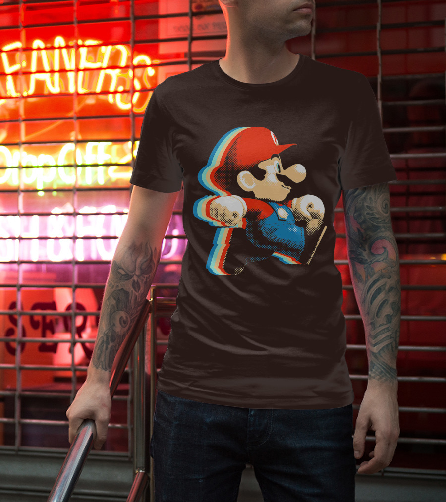 Funny Super Mario Comic Style Mario Run Premium Holidays Retro Gaming T-Shirt