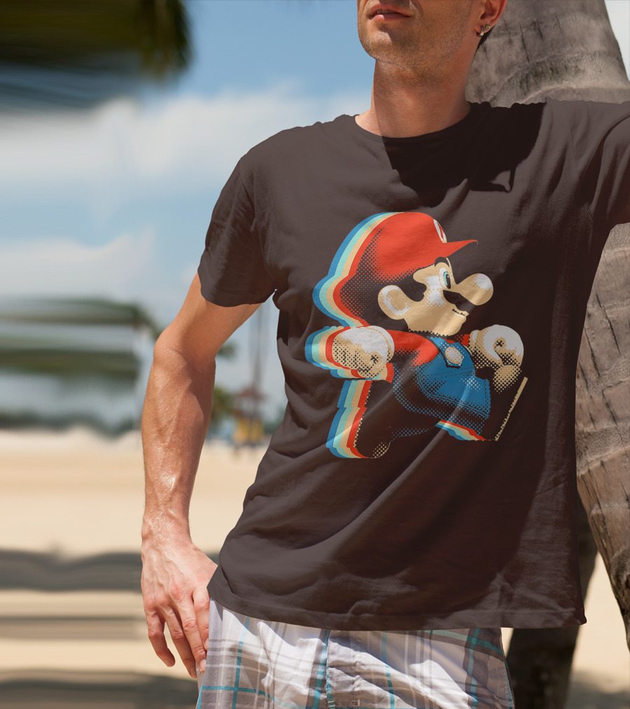 Funny Super Mario Comic Style Mario Run Premium Holidays Retro Gaming T-Shirt