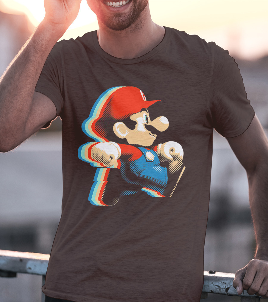 Funny Super Mario Comic Style Mario Run Premium Holidays Retro Gaming T-Shirt