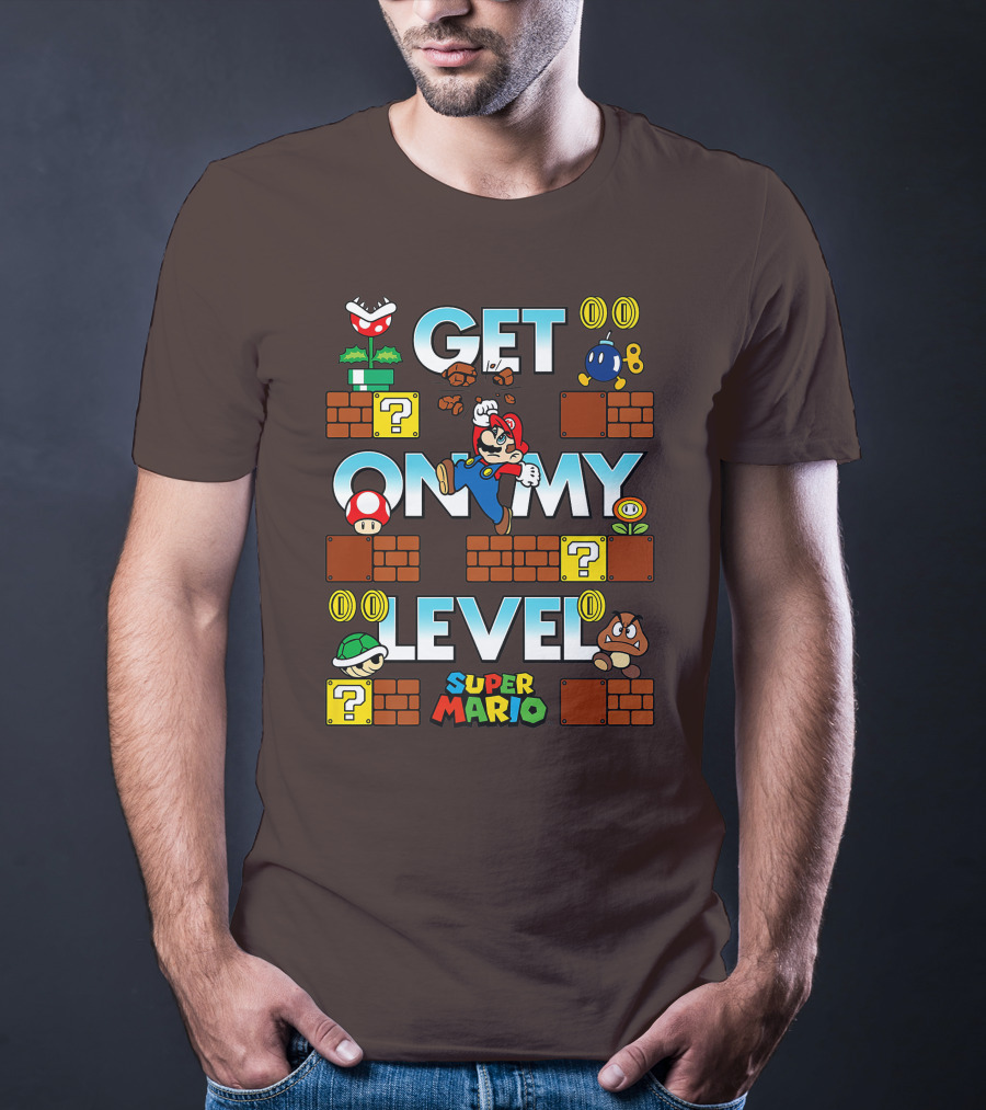 Super Mario Get On My Level With Iconic Game Characters T-Shirt
