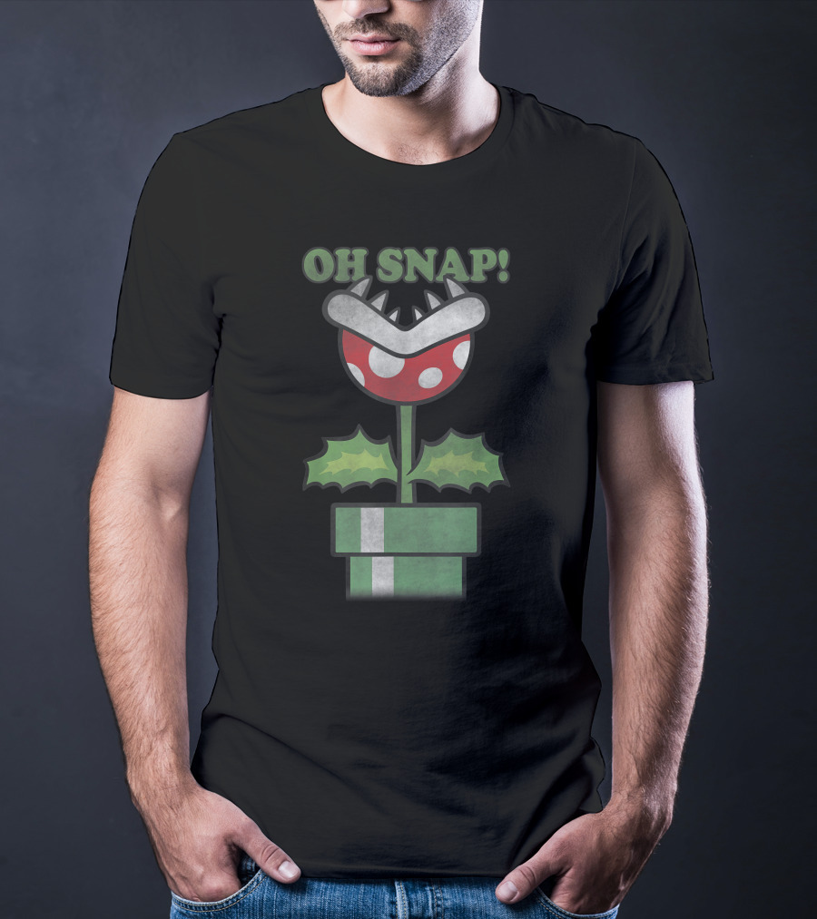 Oh Snap Piranha Plant Christmas Super Mario T-Shirt