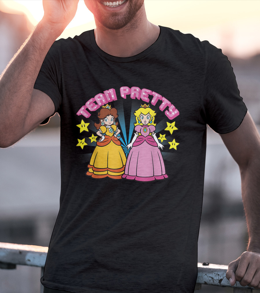 Super Mario Princess Peach And Daisy Team Pretty Stars T-Shirt