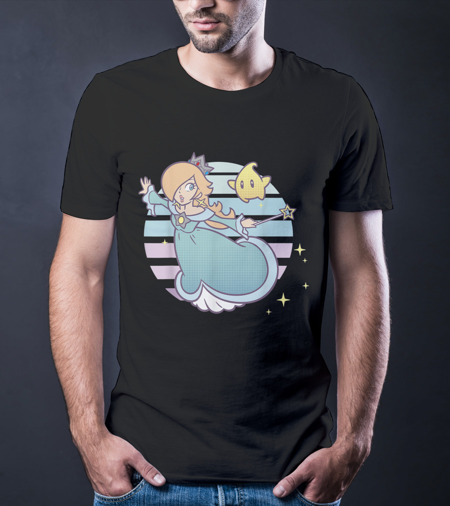 Super Mario Rosalina Luma Pastel Stripes Stars T-Shirt