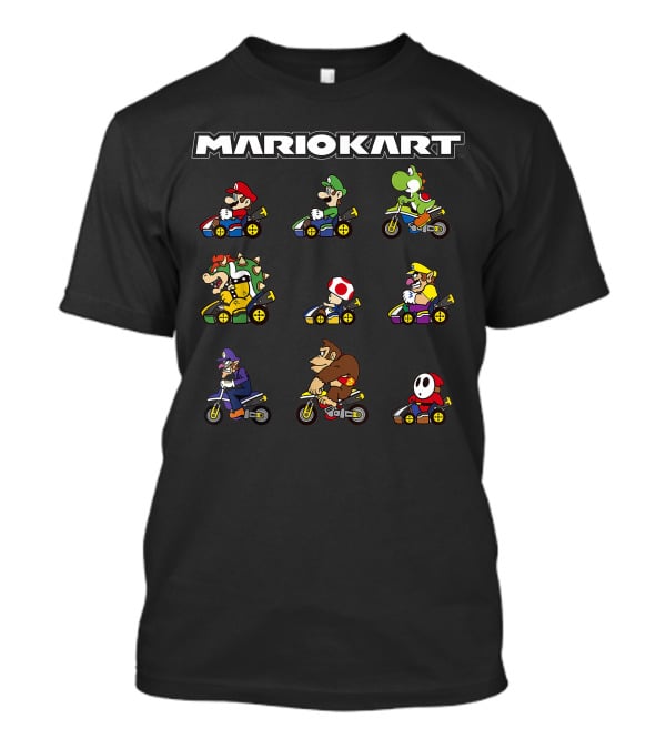 Mario Kart Characters On Bikes Grid T-Shirt
