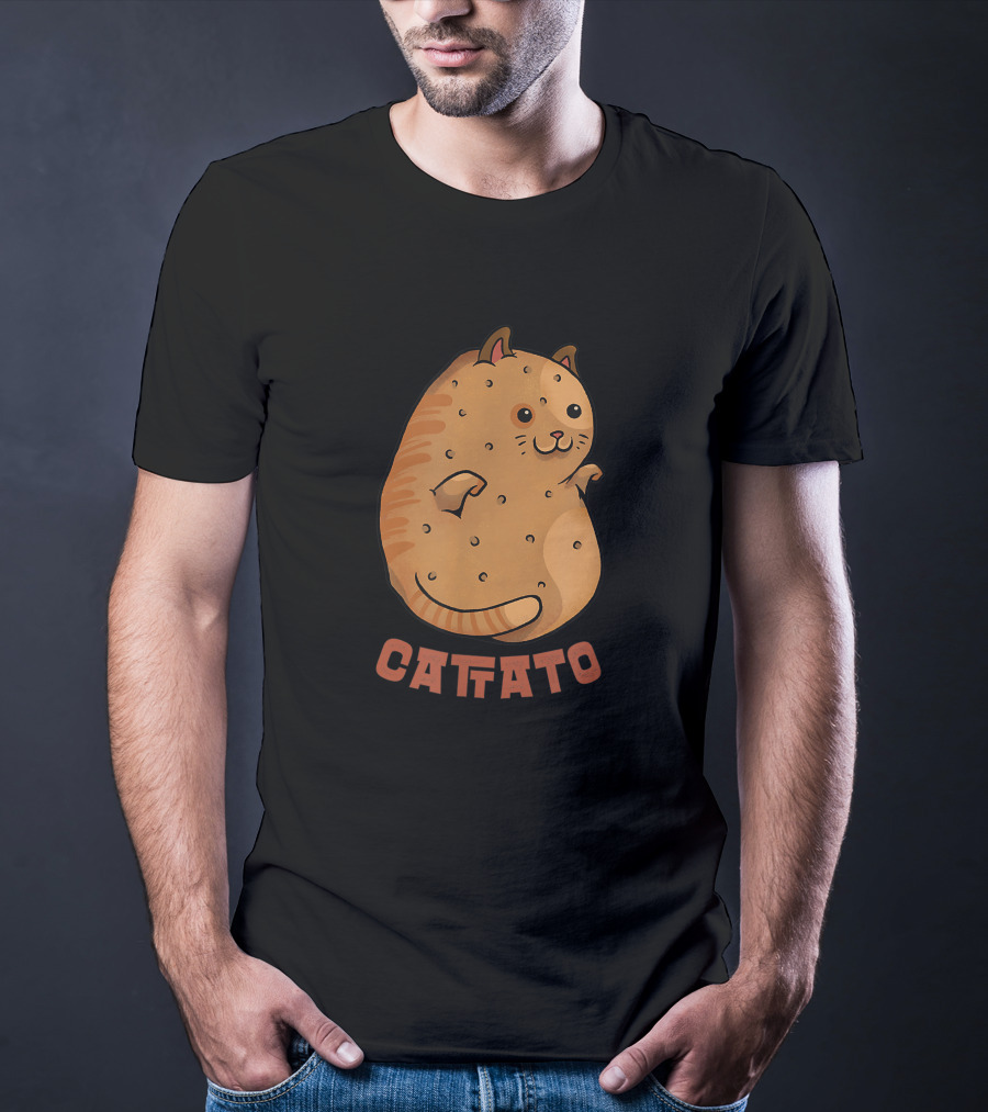 Funny Vegan Cat Potato Catato For Animal Owners T-Shirt