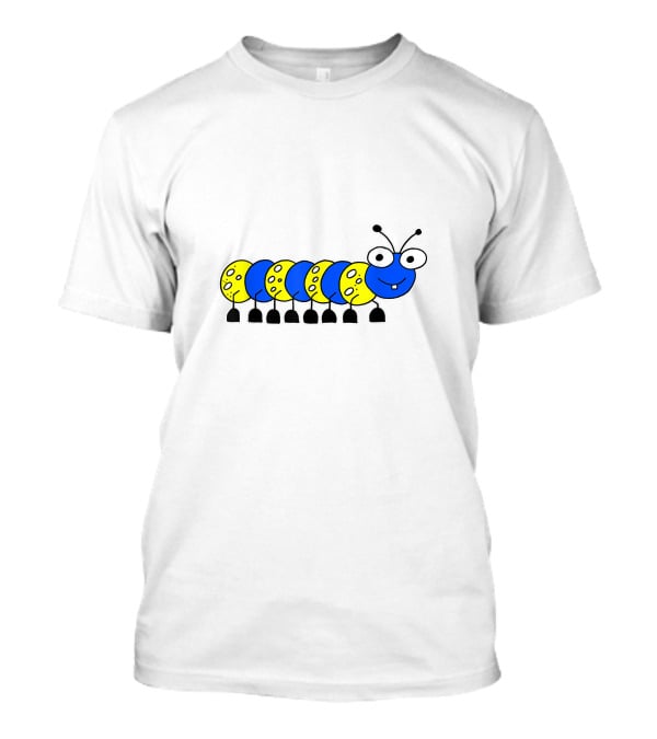 Studio Lotte Cute Blue And Yellow Funny Caterpillar Drawing T-Shirt