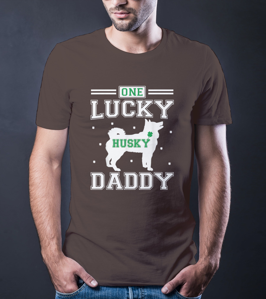 One Lucky Husky Daddy St Patricks Day T-Shirt