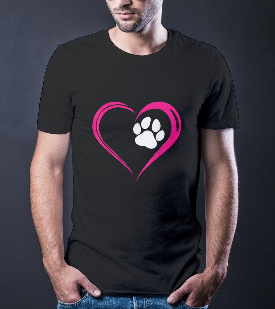Cat Dog Heart Paw Love T-Shirt