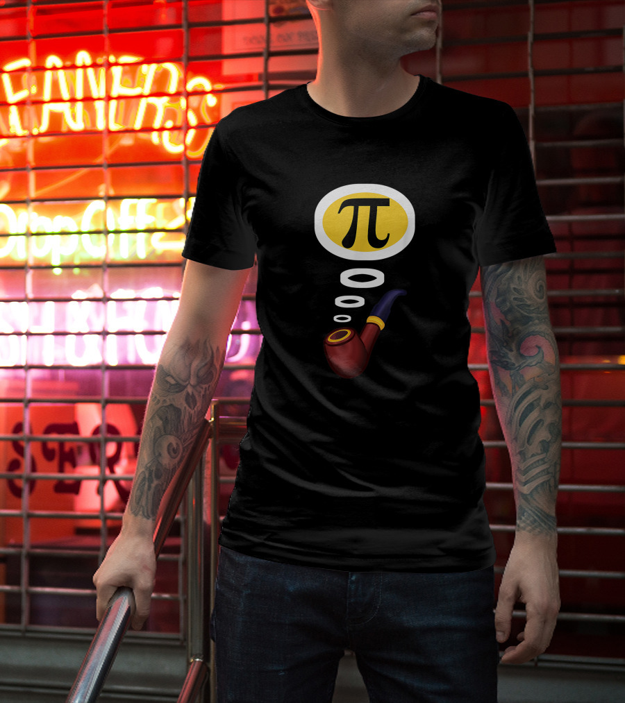 Pi Day Pipe With Pi Symbol For Teacher T-Shirt