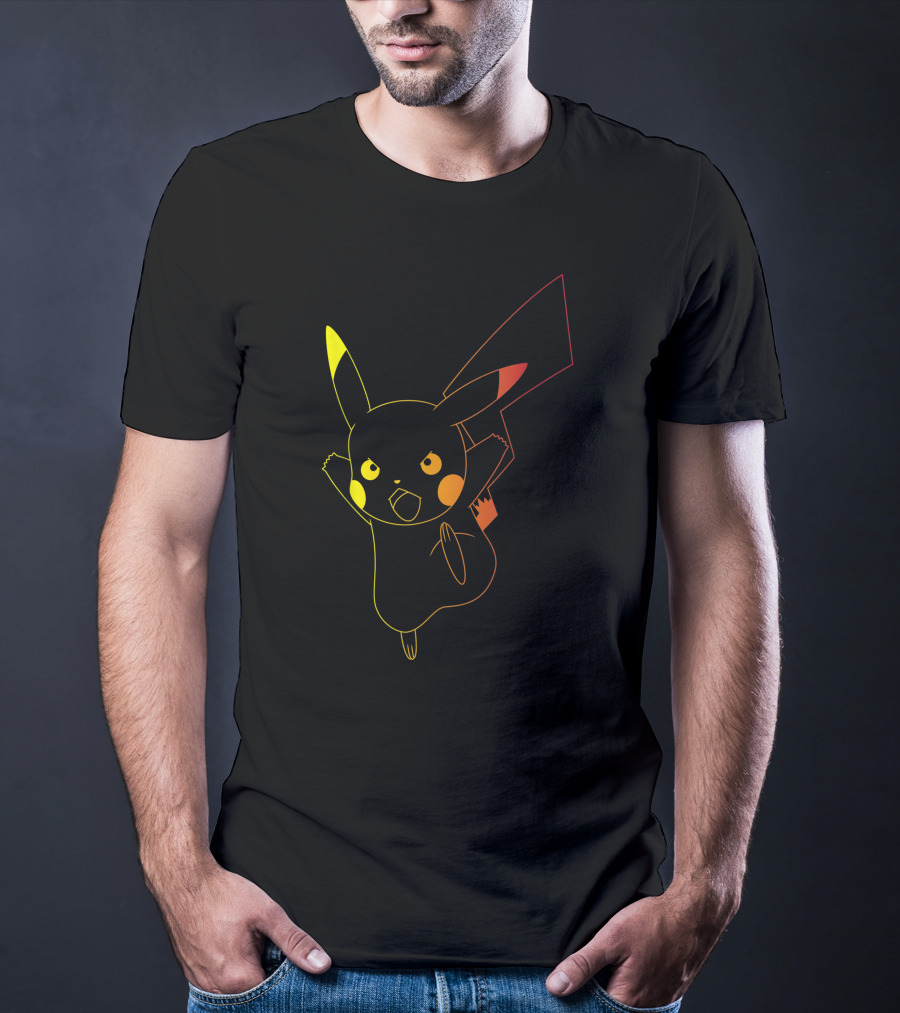 Pokemon Pikachu Ombre Cartoon Lover T-Shirt