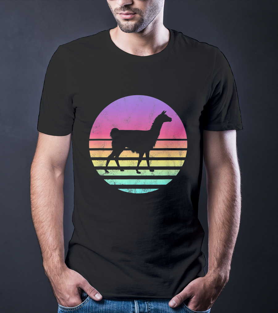 Classic Llama Retro Sunset T-Shirt