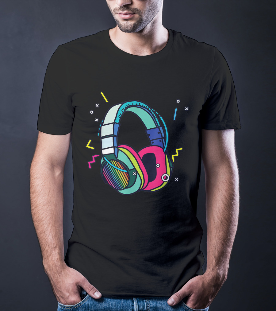 Music Sound Headphones Colorful DJ T-Shirt