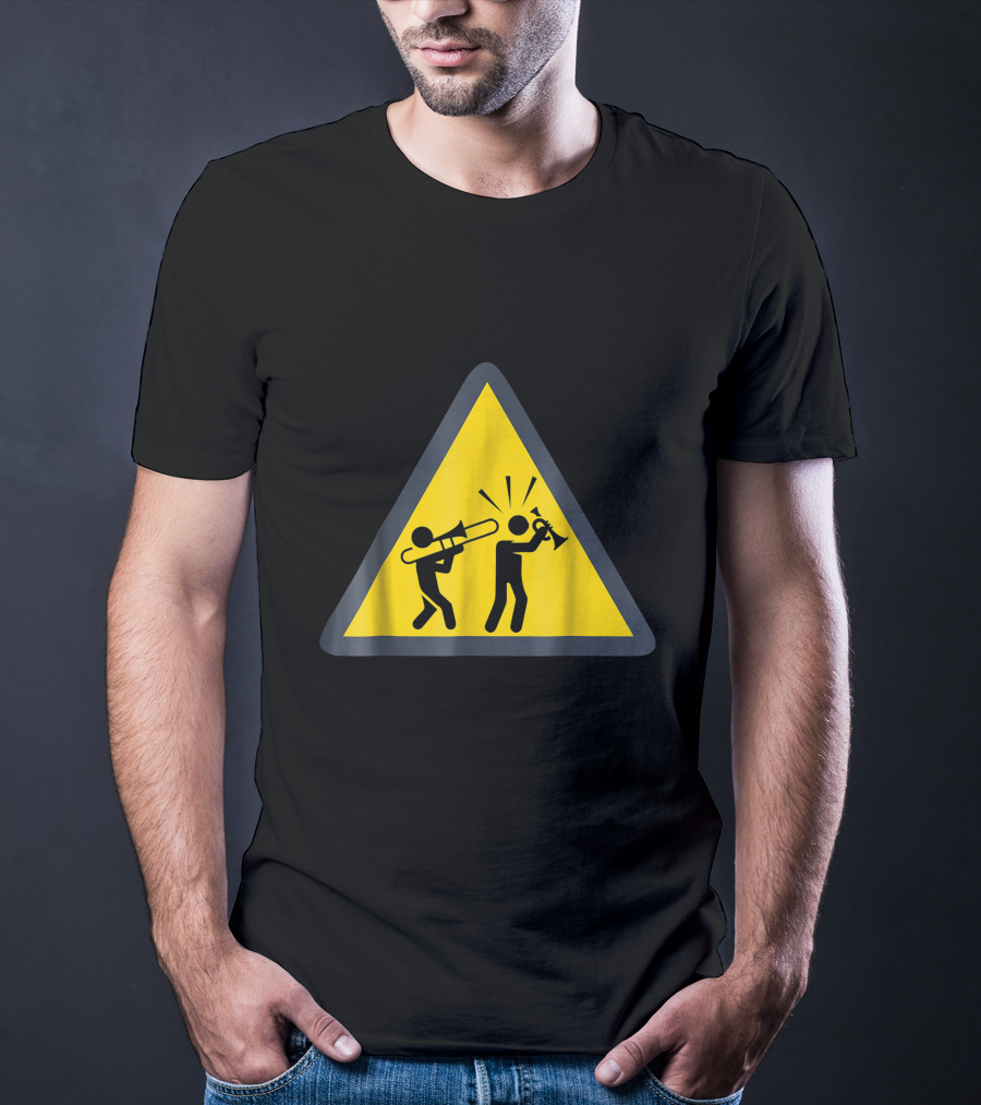 Trombone Funny Trombonist Warning Sign Icons T-Shirt