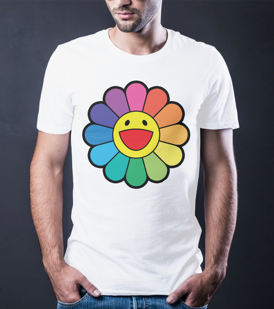 Takashi Murakami Smiling Flower Rainbow Colors T-Shirt