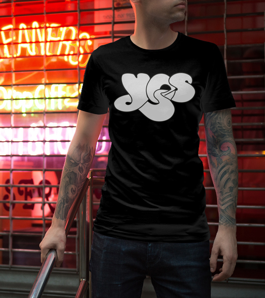 Yes Band Iconic Logo White Bubble Letters T-Shirt