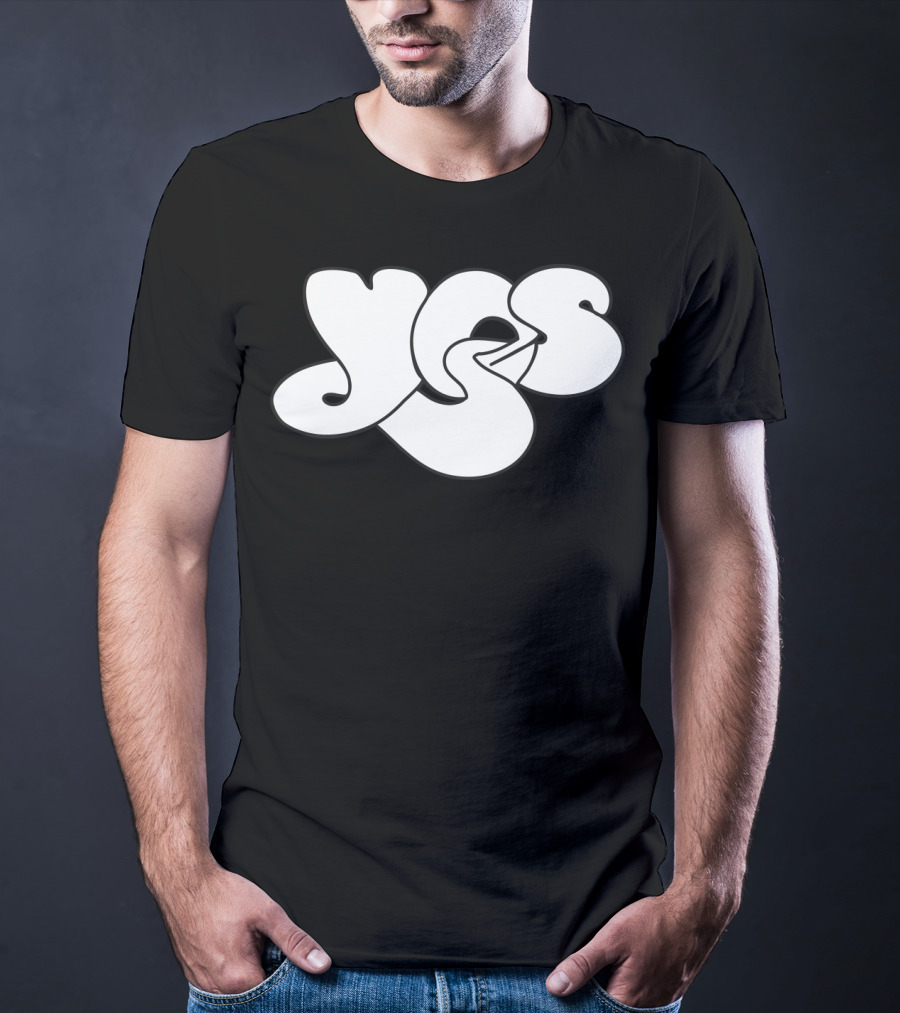 Yes Band Iconic Logo White Bubble Letters T-Shirt