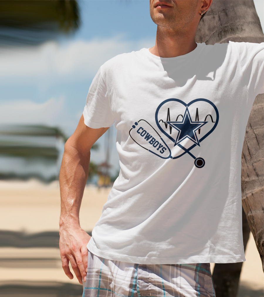 Cowboys Heartbeat Stethoscope Star T-Shirt