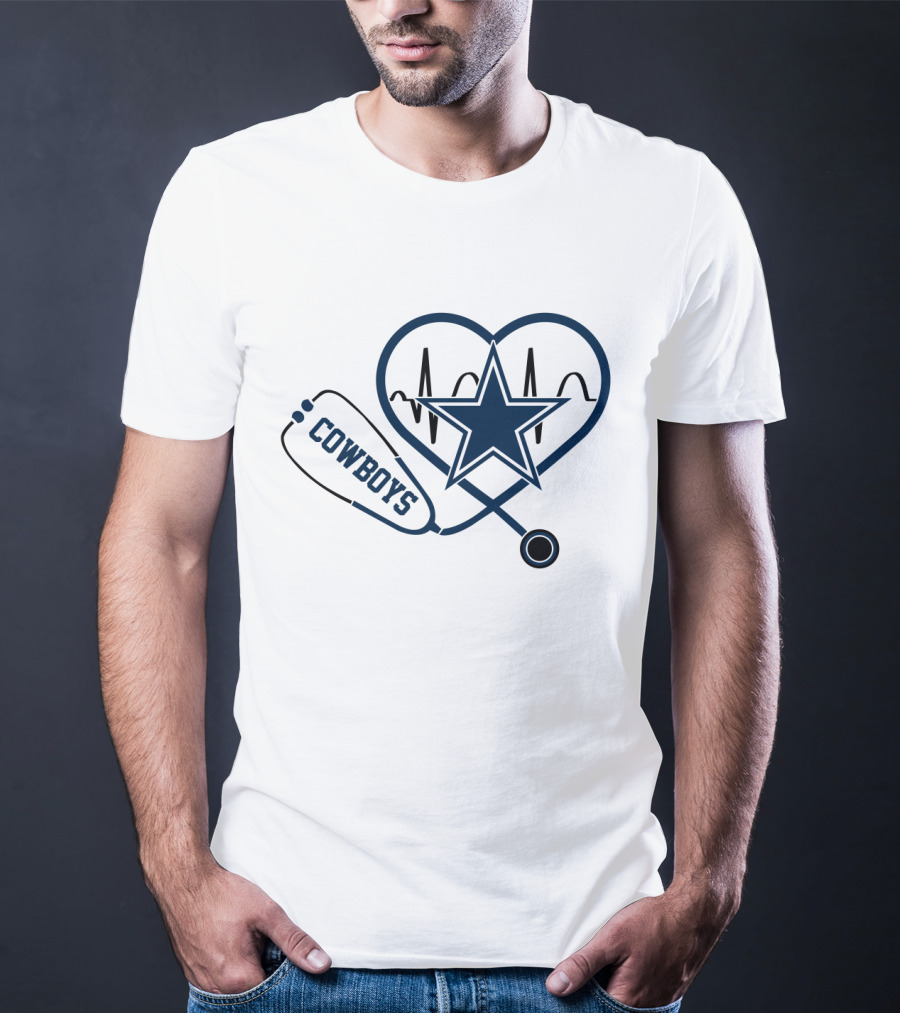 Cowboys Heartbeat Stethoscope Star T-Shirt