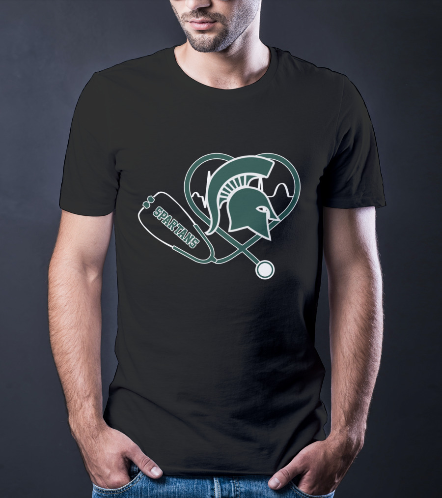 Spartans Heartbeat Stethoscope Michigan State T-Shirt