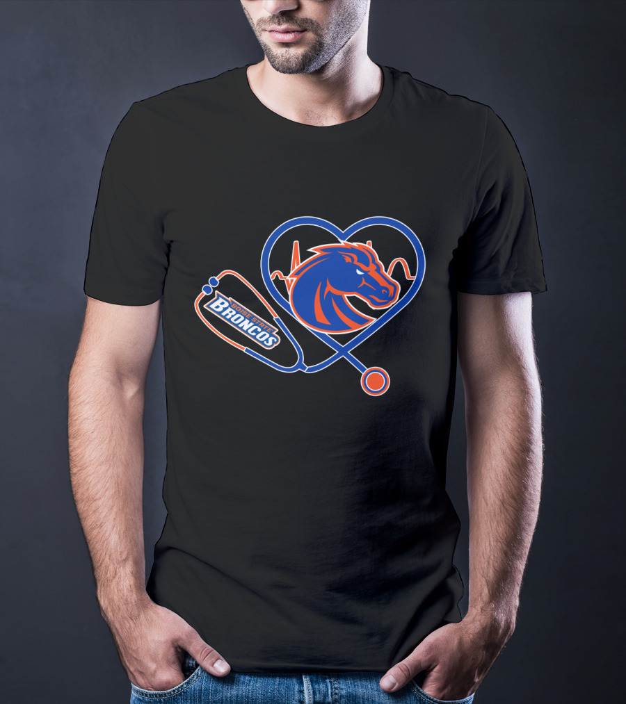 Boise State Broncos Heartbeat Stethoscope T-Shirt