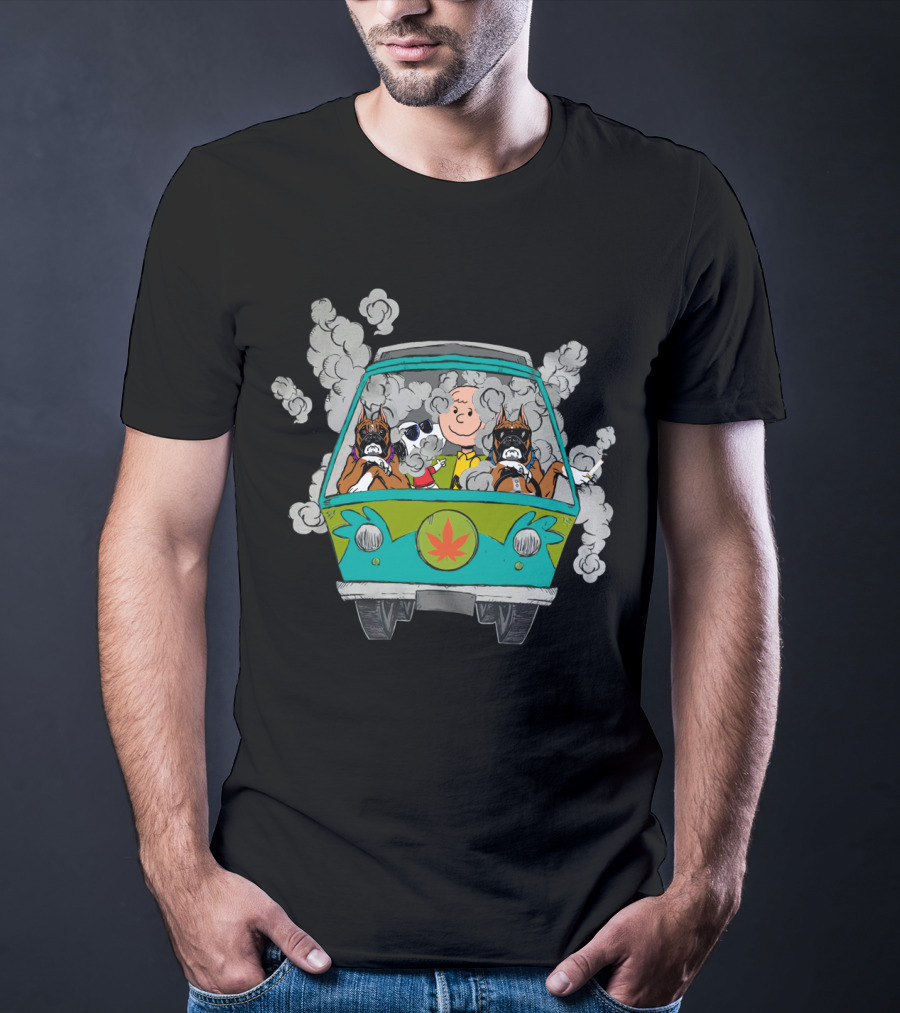 Boxer Ds0 Charlie Brown Snoopy Mystery Machine Crossover T-Shirt