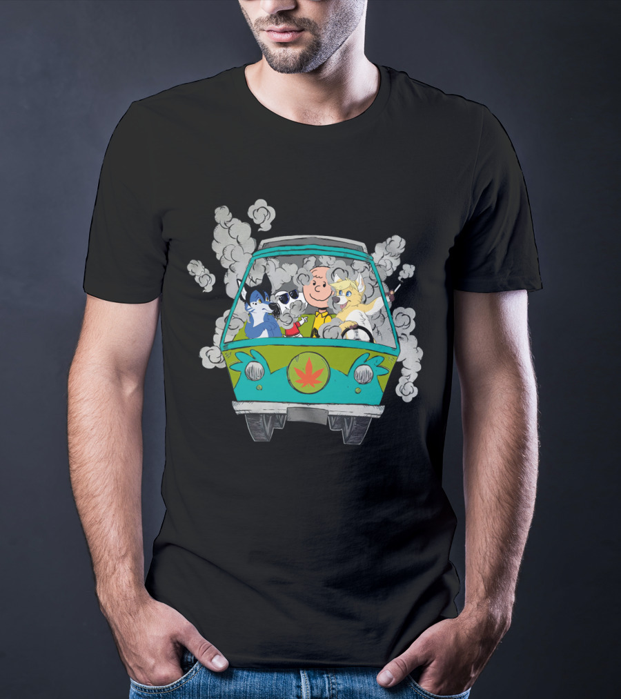 Corgi Ds0 Charlie Brown Woodstock Van Cannabis Smoke T-Shirt