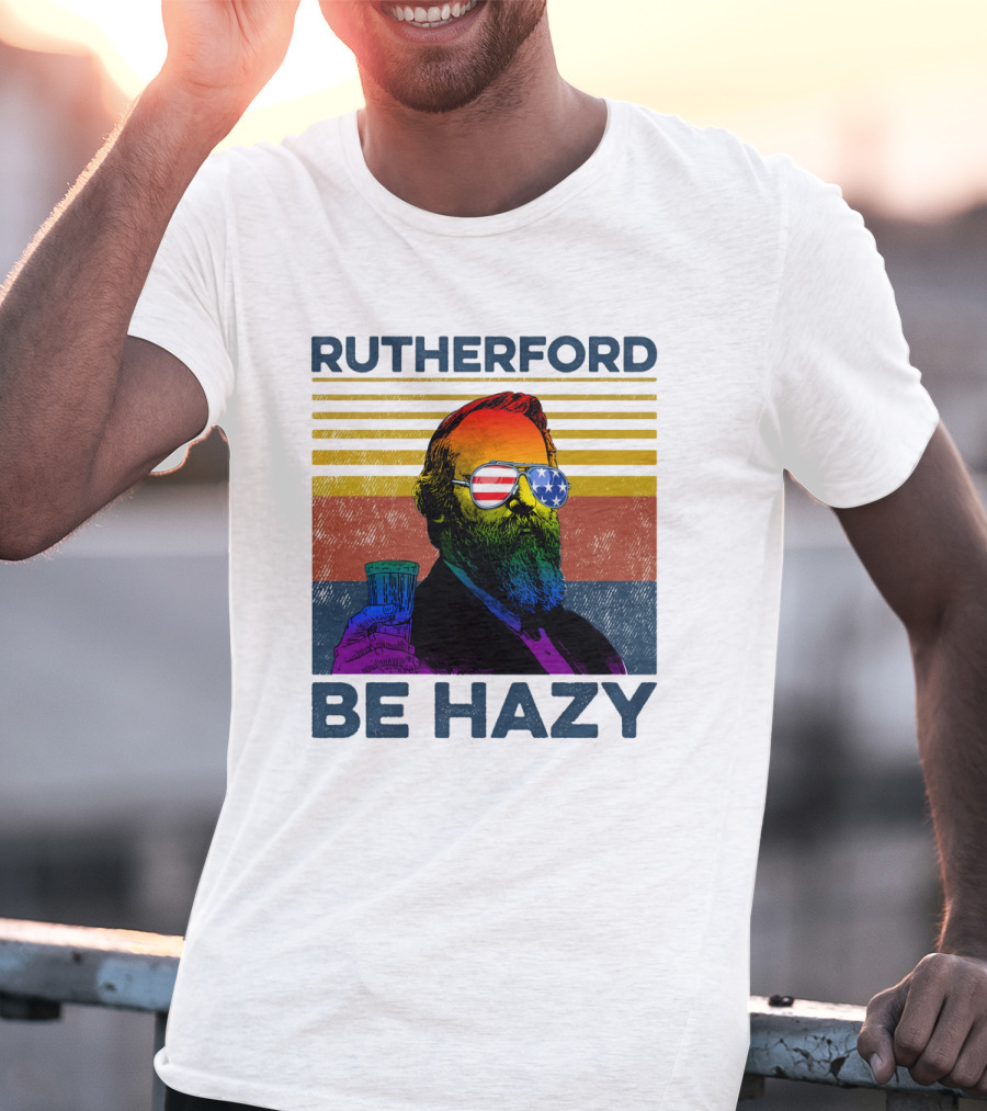 Rutherford Be Hazy Patriotic Sunglasses With Drink T-Shirt