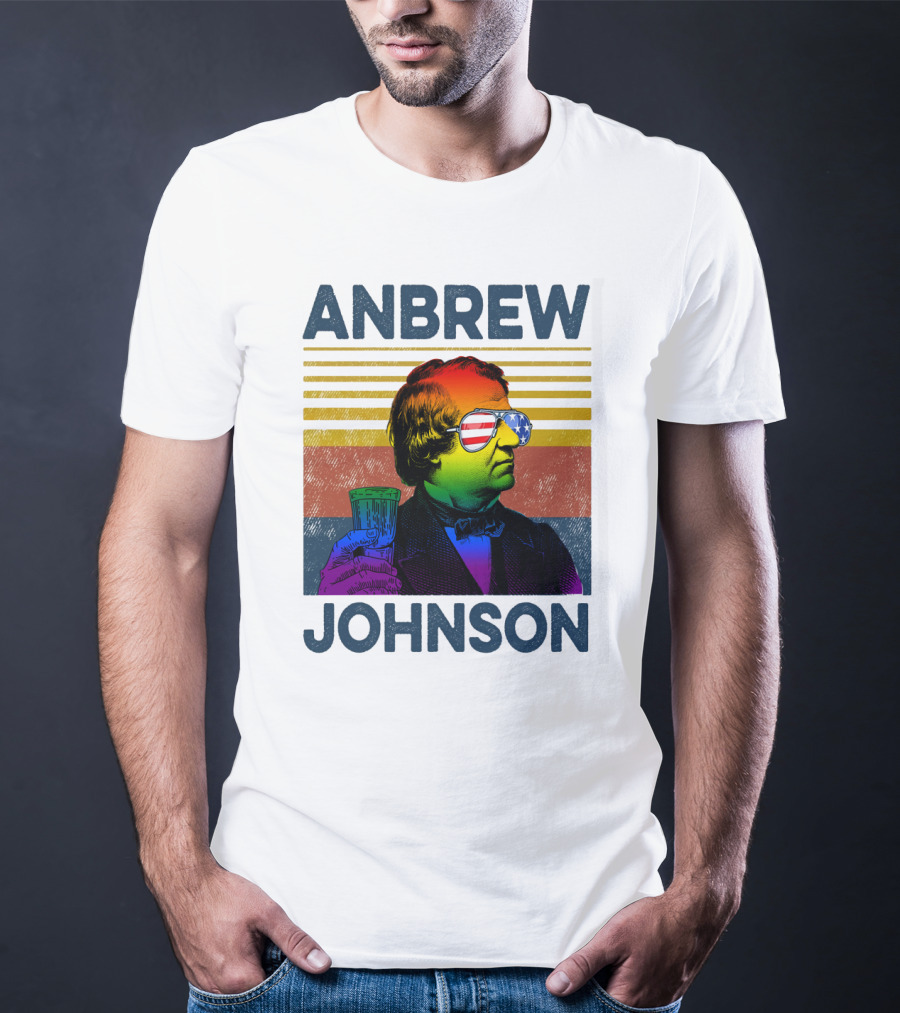 Anbrew Johnsons Pride Rainbow Sunglasses Beer Drink T-Shirt