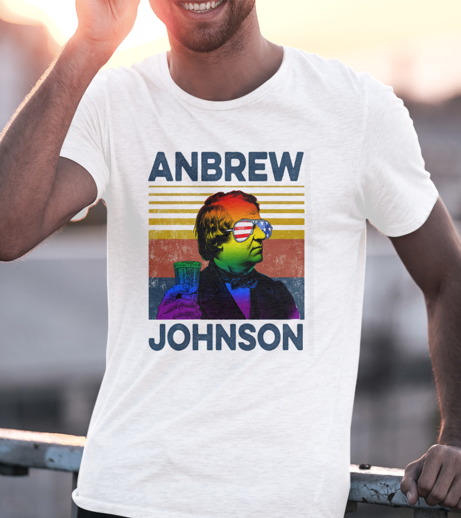 Anbrew Johnsons Pride Rainbow Sunglasses Beer Drink T-Shirt