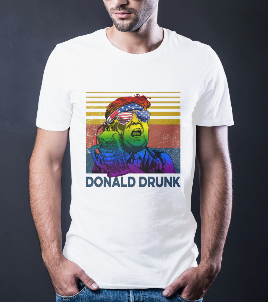 Donald Drunk Vintage Style Patriotic Beer Lover T-Shirt
