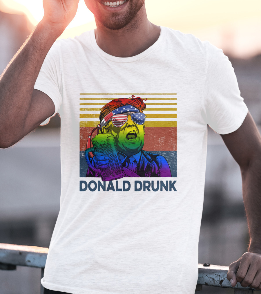 Donald Drunk Vintage Style Patriotic Beer Lover T-Shirt