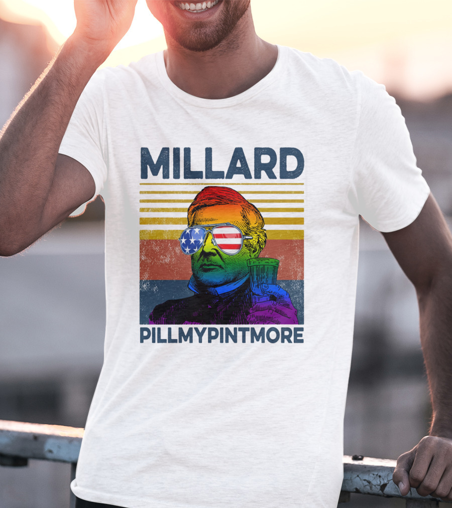 Millard Pillmypintmore Rainbow Flag American Sunglasses Beer T-Shirt