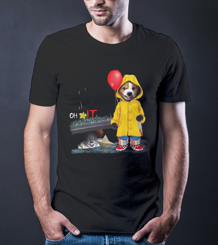 Oh Corgi IT Raincoat Balloon T-Shirt