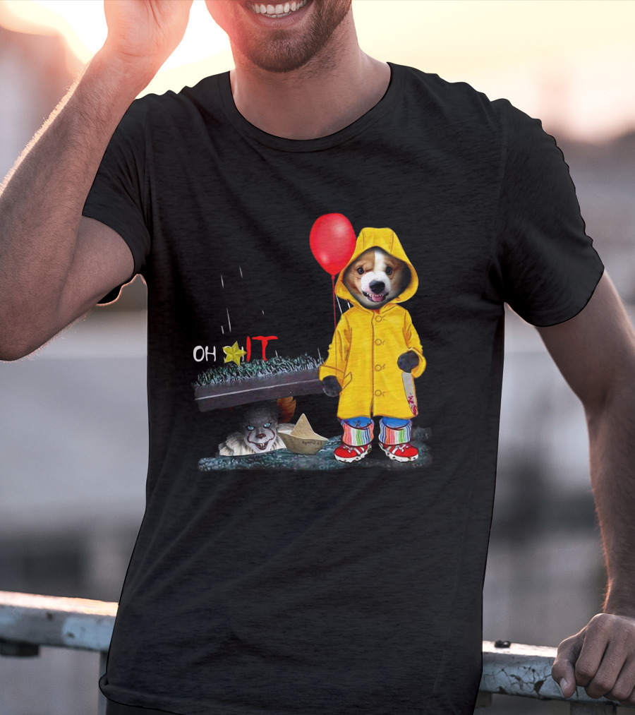Oh Corgi IT Raincoat Balloon T-Shirt