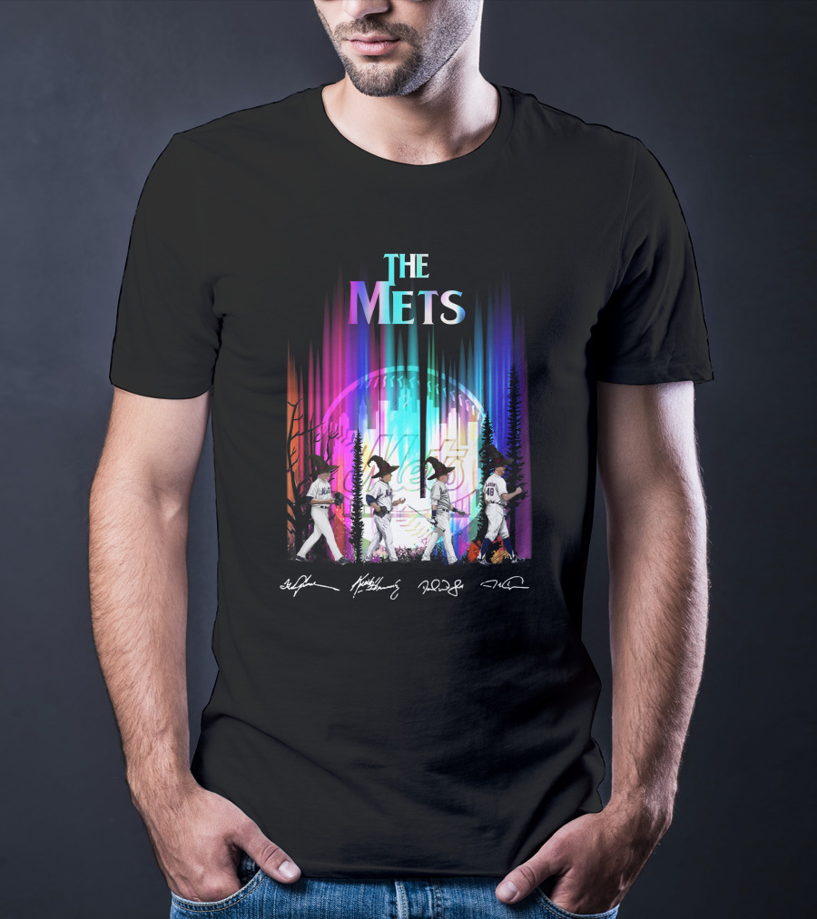 The Mets Neon Forest Baseball Player Walk With Signatures T-Shirt