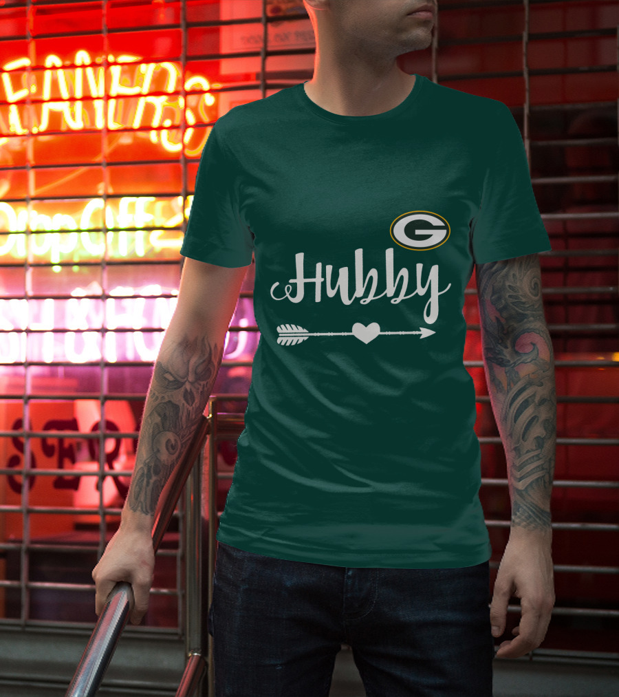 Green Bay Packers Hubby Arrow Heart T-Shirt