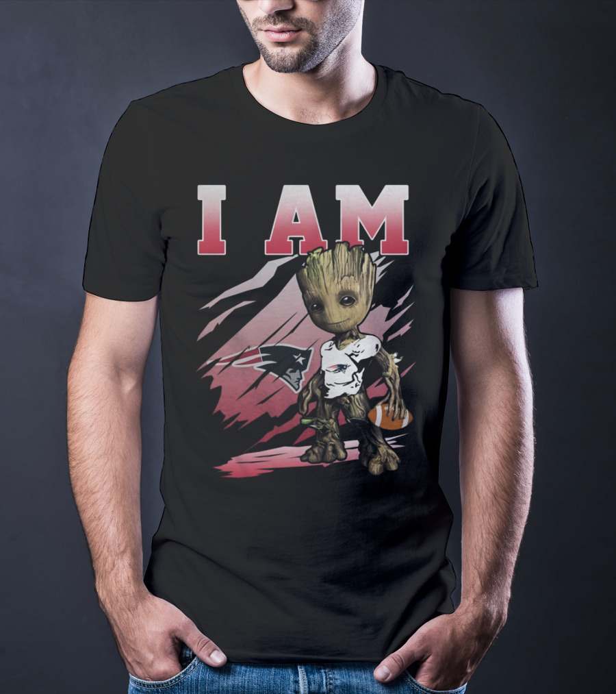 I Am New England Patriots Football Groot T-Shirt