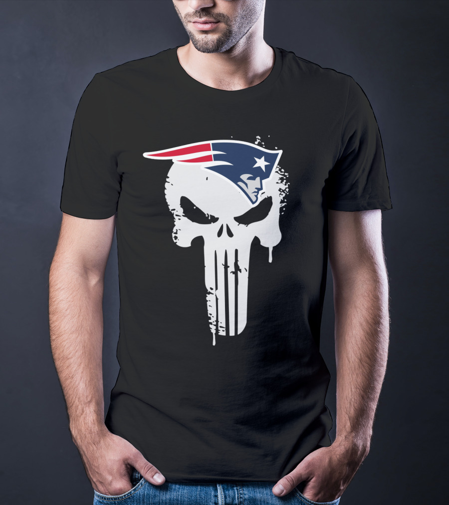 New England Patriots Punisher Skull T-Shirt