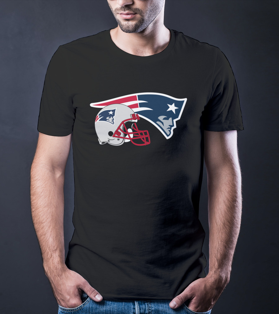 New England Patriots Helmet And Logo Patriots Football Team T-Shirt