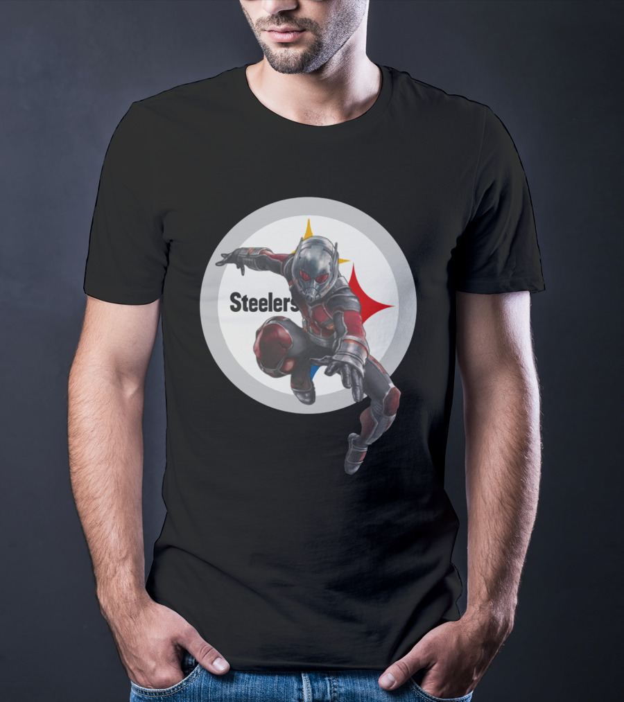 Pittsburgh Steelers Ant-Man Marvel Crossover T-Shirt