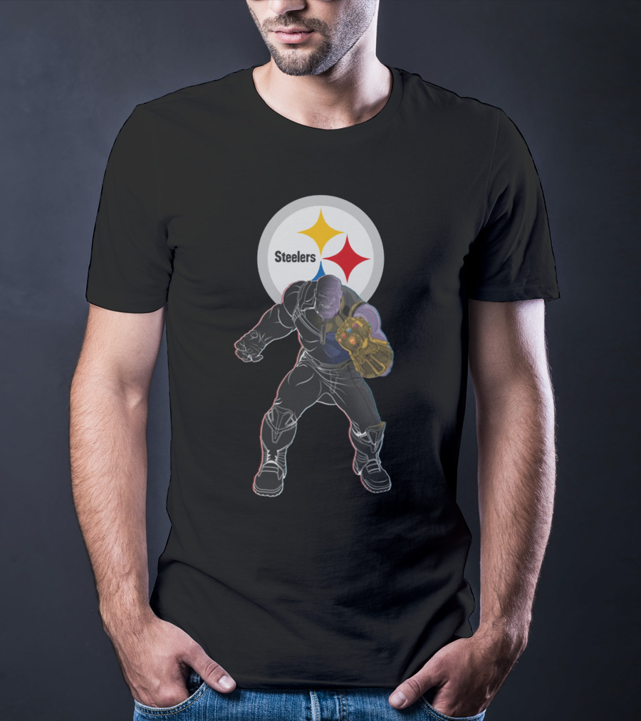Steelers Nfl Team With Infinity Gauntlet Comic Crossover T-Shirt