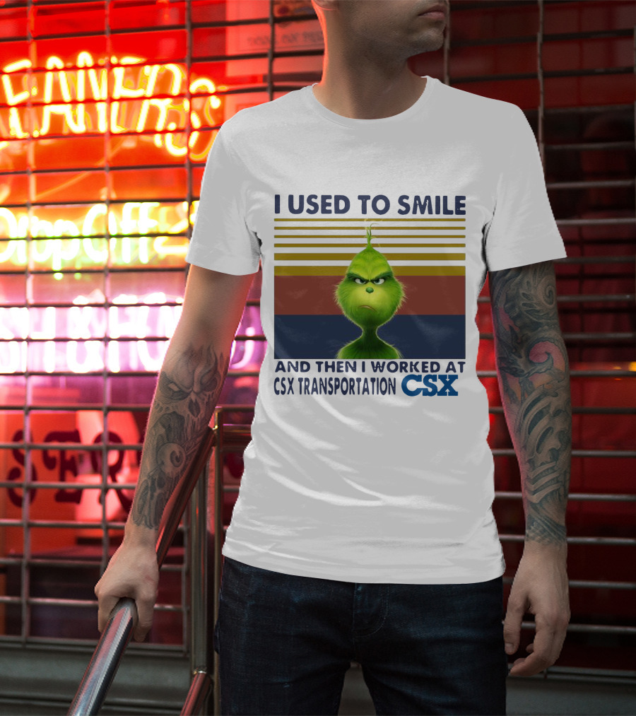 Vintage Grinch I Used To Smile And Then I Worked At CSX Transportation T-Shirt