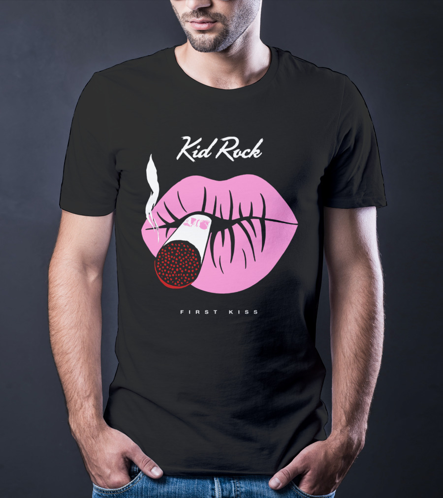 Kid Rock First Kiss Pink Lips With Cigarette Smoke T-Shirt