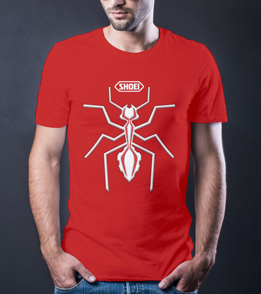 Shoei Logo Red With White Spider Outline T-Shirt