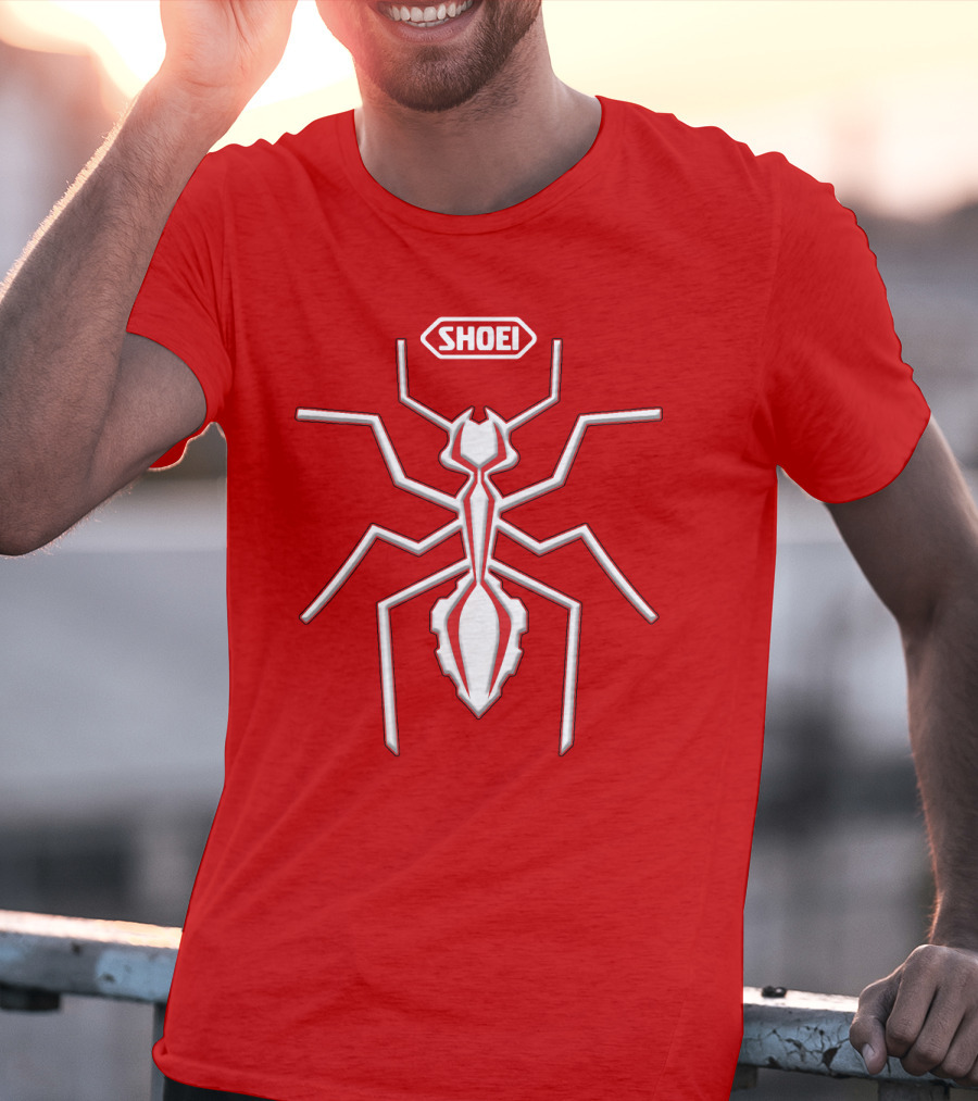 Shoei Logo Red With White Spider Outline T-Shirt
