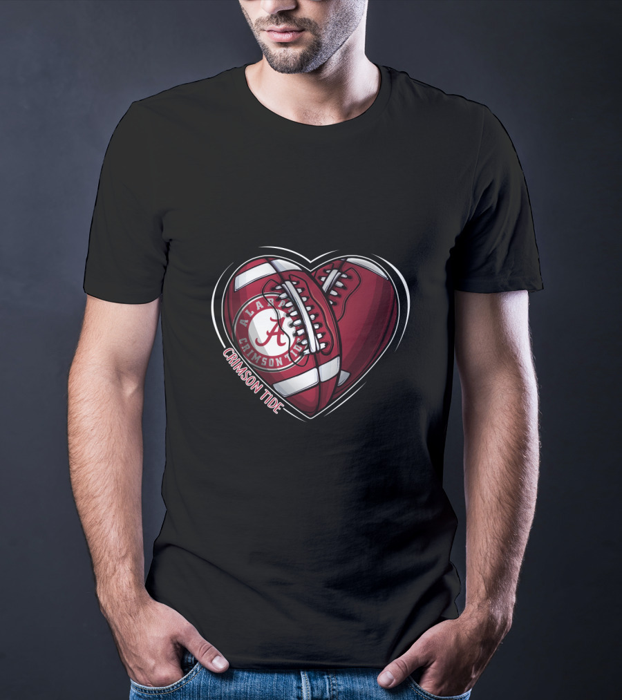 Alabama Crimson Tide Football Heart NCAA T-Shirt