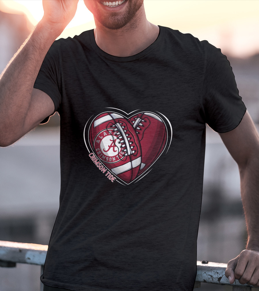 Alabama Crimson Tide Football Heart NCAA T-Shirt